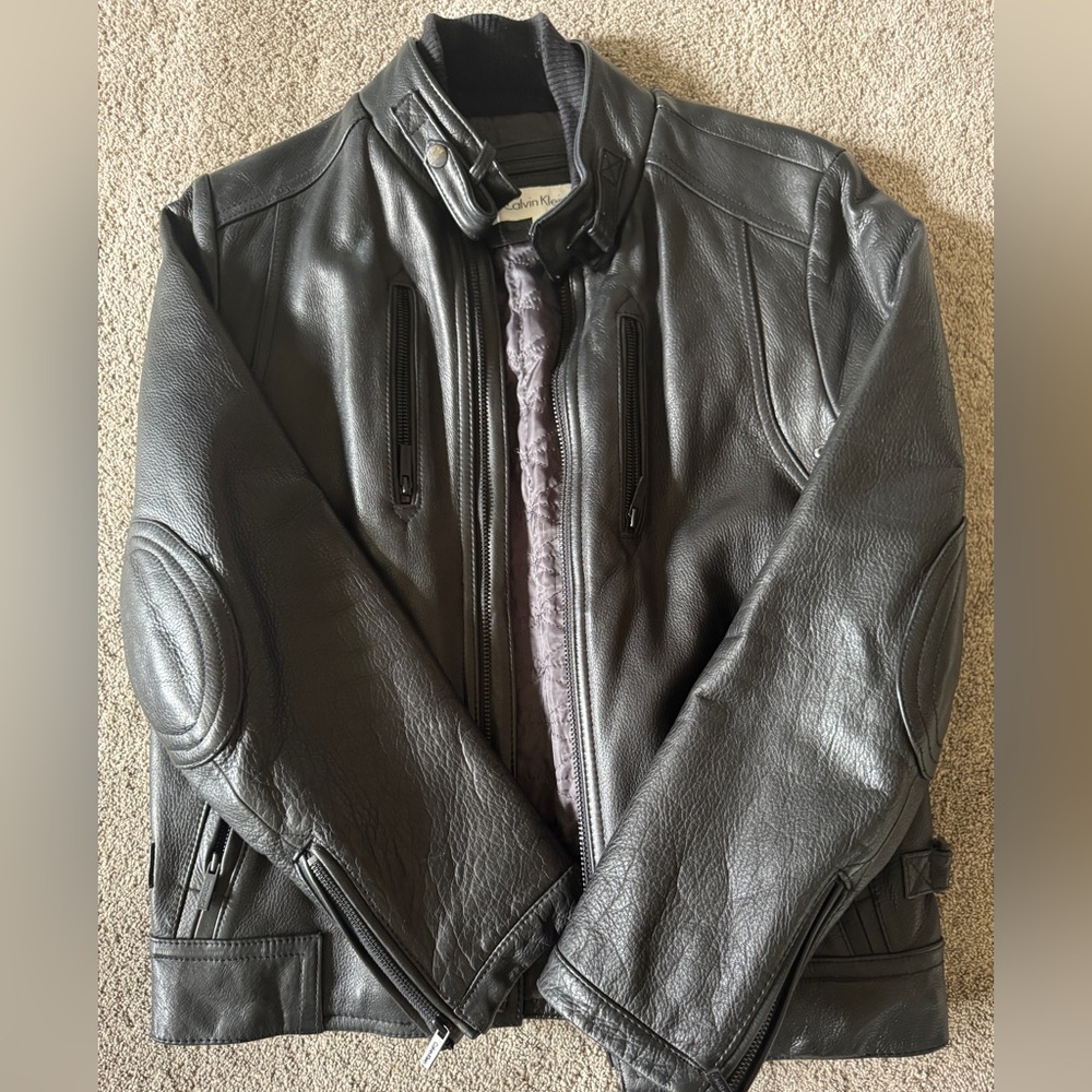 Men’s leather jacket from Calvin Klein.  Size S
